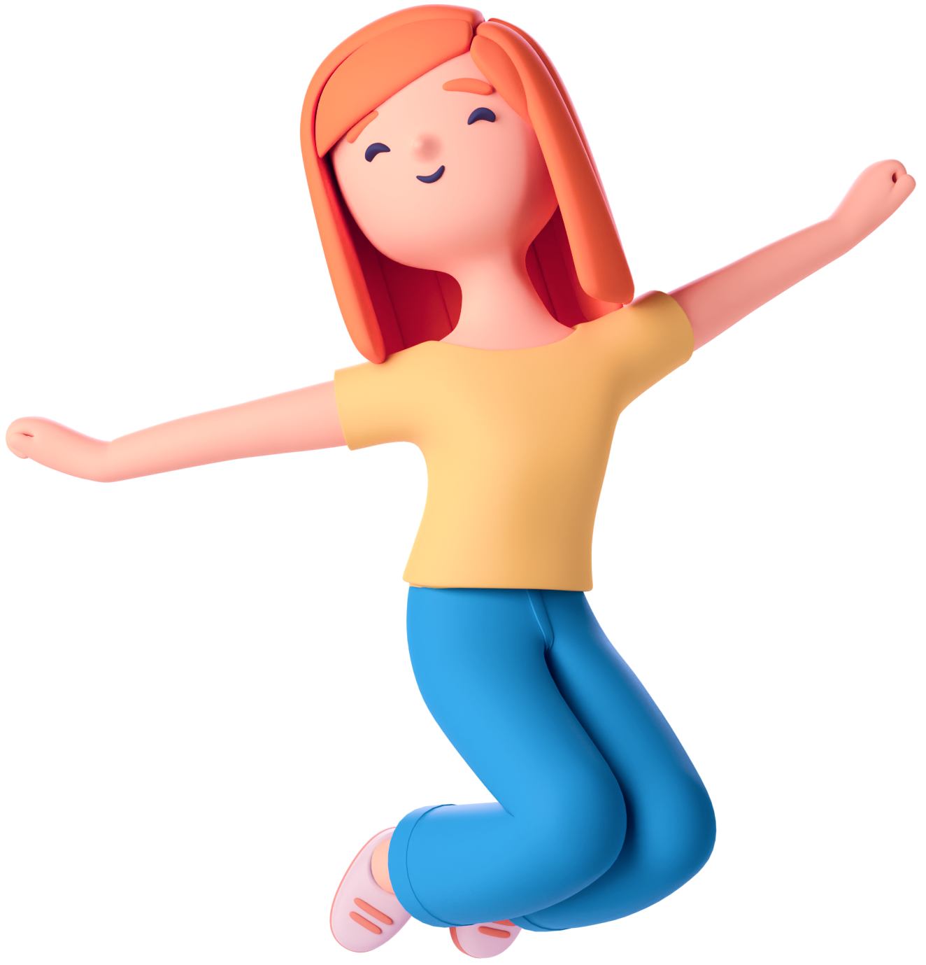 Happy lady jumping!